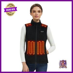 Women's Heated Fleece Vest with Battery Pack & Flashlight